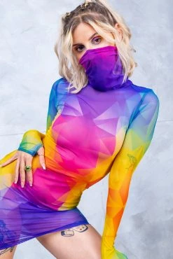 Outlet ๐ BADINKA Polygon Love Mesh High Neck ๐ Dress ๐คฉ