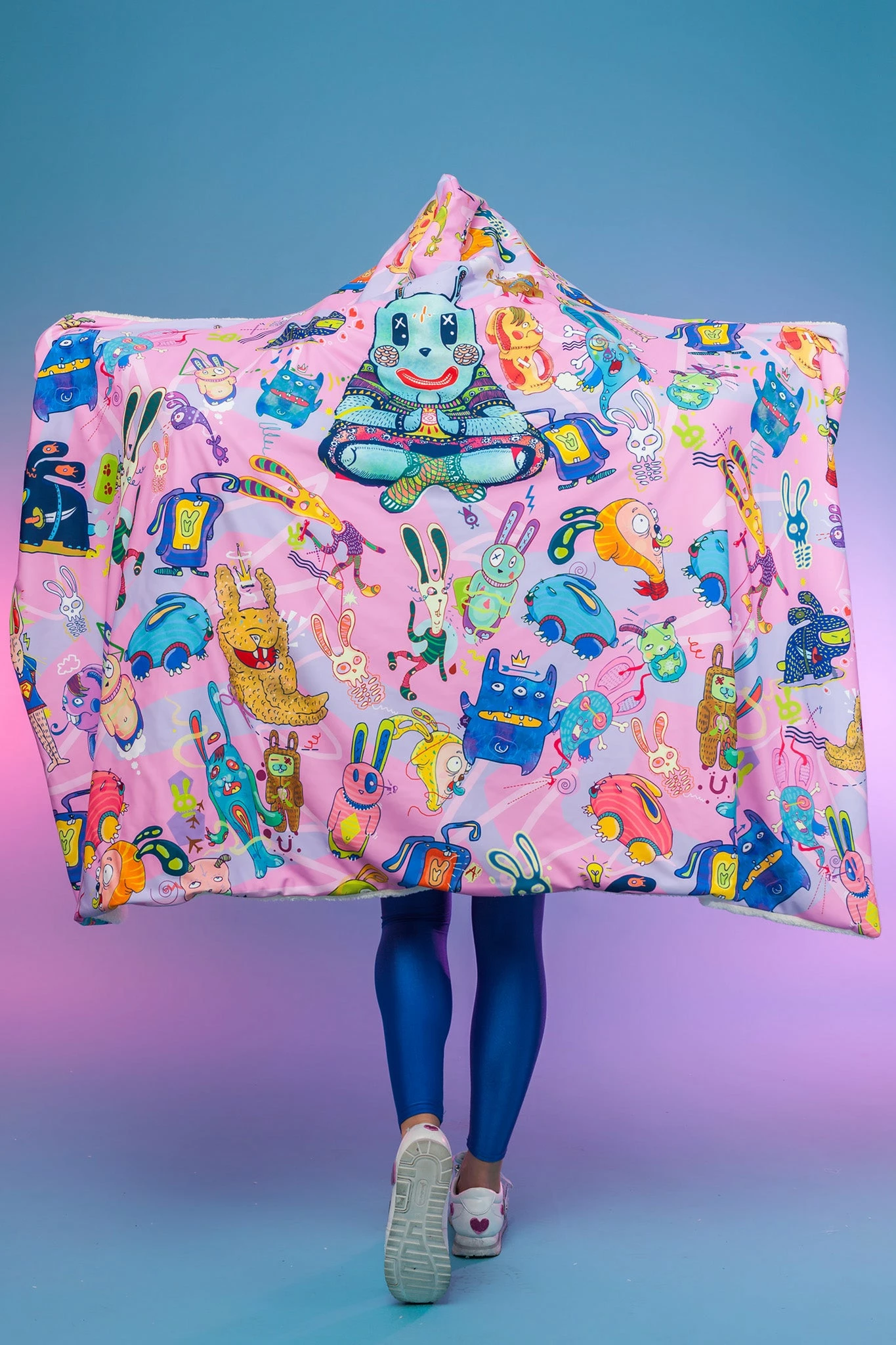 Deals π₯° BADINKA Rabbidelic Hooded Blanket (Pink) 𧨠3 Deals π₯° BADINKA Rabbidelic Hooded Blanket (Pink) 𧨠- Image 2