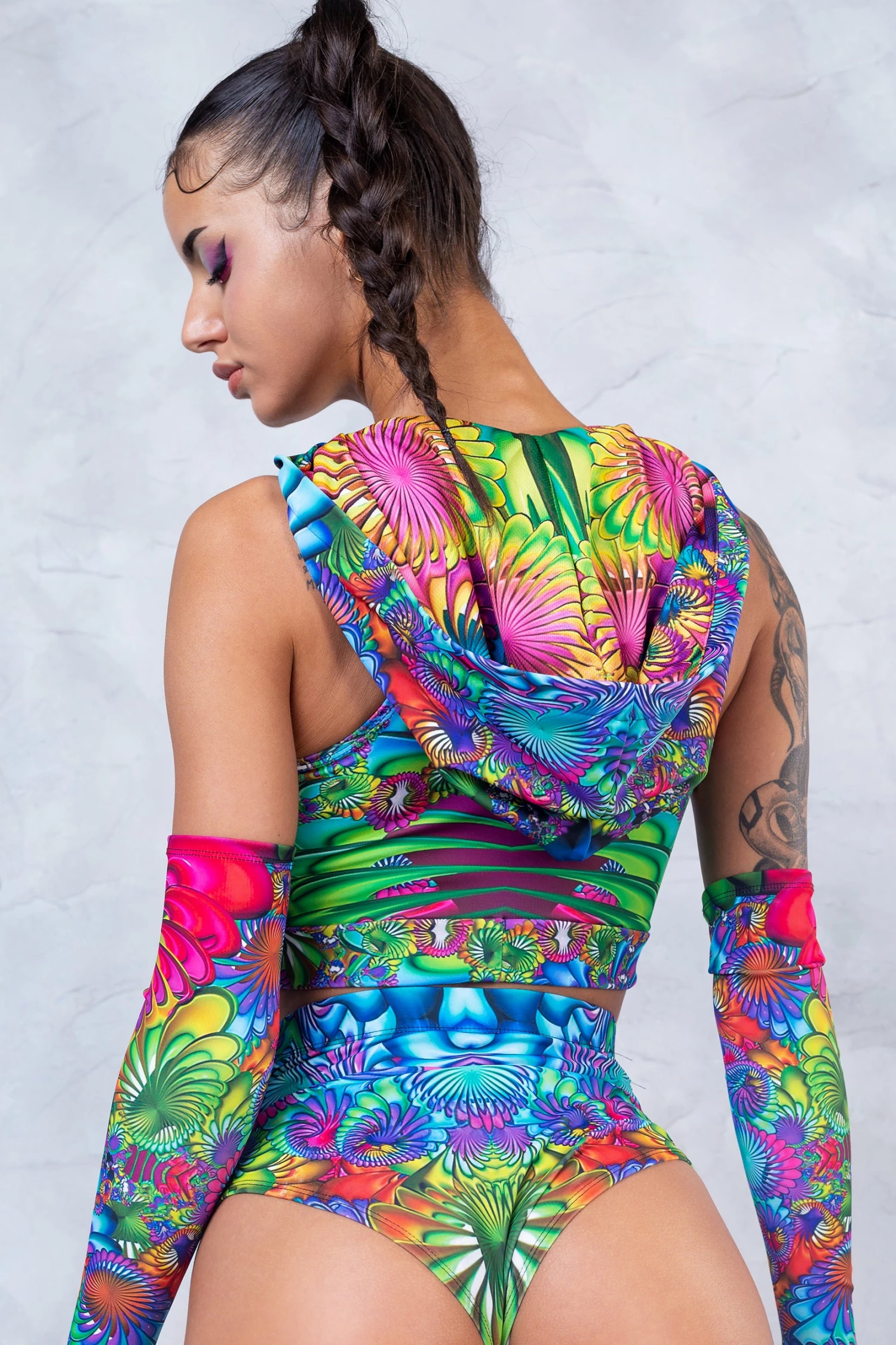 Best deal π BADINKA Kaleidoscopic Bloom Long Belt Hooded Top π 4 Best deal π BADINKA Kaleidoscopic Bloom Long Belt Hooded Top π - Image 2