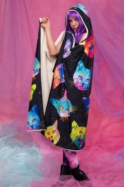 Best reviews of ๐ BADINKA Cosmic Kitties Hoodie Blanket โญ