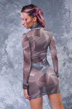 Best deal 💯 BADINKA Minimal Mesh High Neck 👗 Dress 😀 -Badinka Shop 4 8