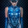 Best Sale 😀 BADINKA Neomorph Catsuit 🌟 -Badinka Shop Bare Back Catsuit Blue Giger 1