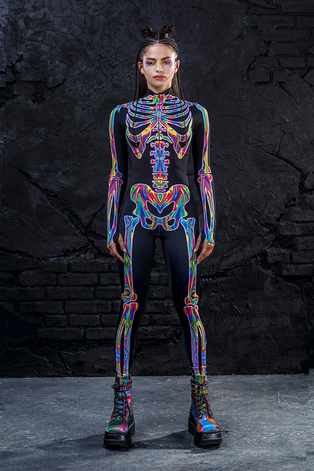 Cheap β€οΈ BADINKA Rainbow Skeleton Costume π 5 Cheap β€οΈ BADINKA Rainbow Skeleton Costume π - Image 3