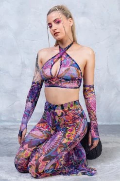 New 🧨 BADINKA Woodstock Halter Criss Cross Mesh Top ✔️ -Badinka Shop il fullxfull.3927983776 76kc