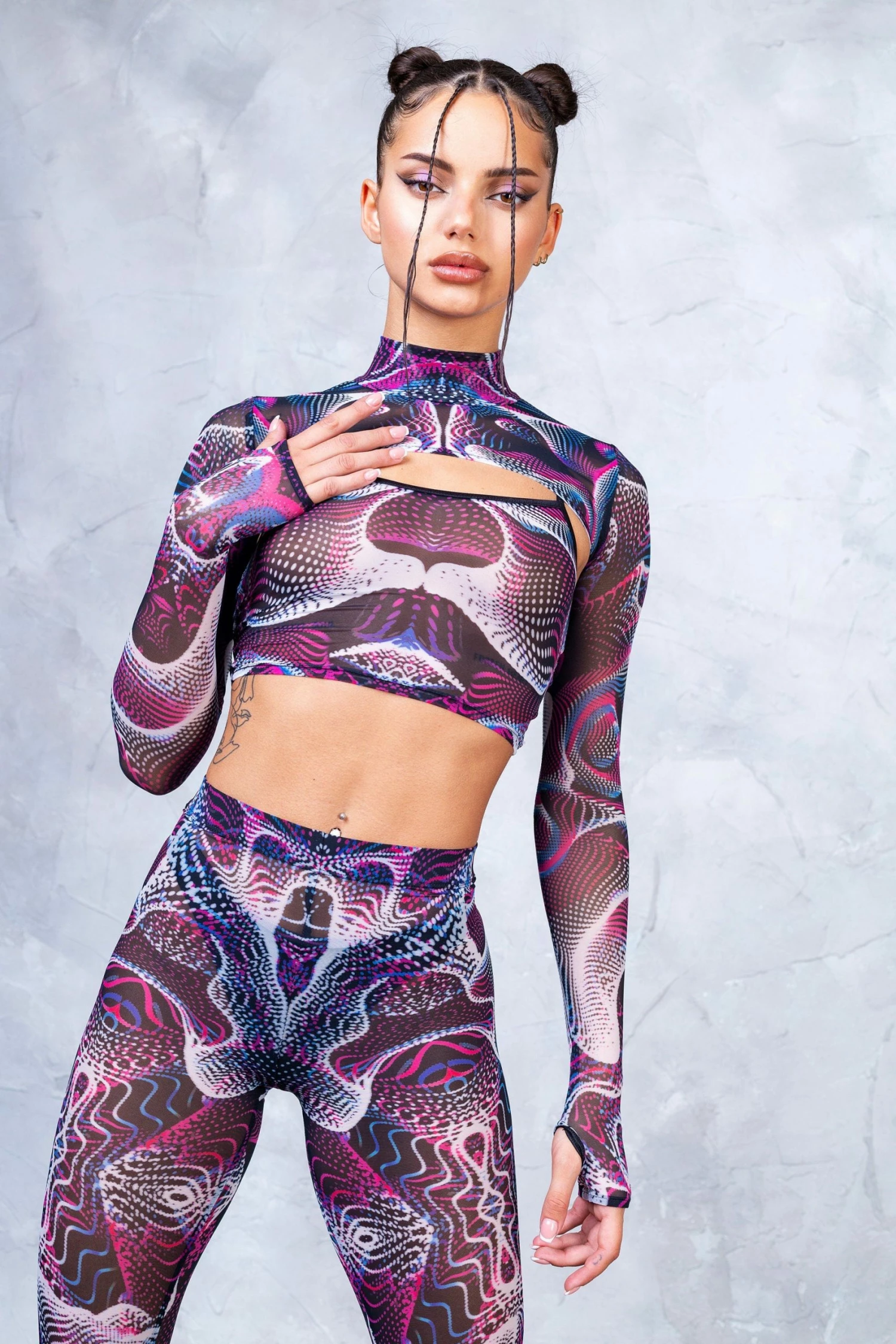 Outlet 🛒 Badinka Vapor Trance Magenta Mesh Leggings 🔔 4 Outlet 🛒 Badinka Vapor Trance Magenta Mesh Leggings 🔔 - Image 2