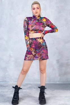 Coupon ❤️ BADINKA Splatter Mesh Rave Top 👍 -Badinka Shop il fullxfull.3975650847 455t