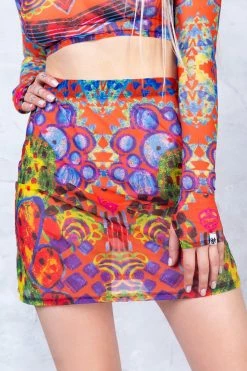 Brand new 🎉 Badinka Tropical Punch Mesh Rave 👗 Skirt 👍 -Badinka Shop il fullxfull.3978140989 qero