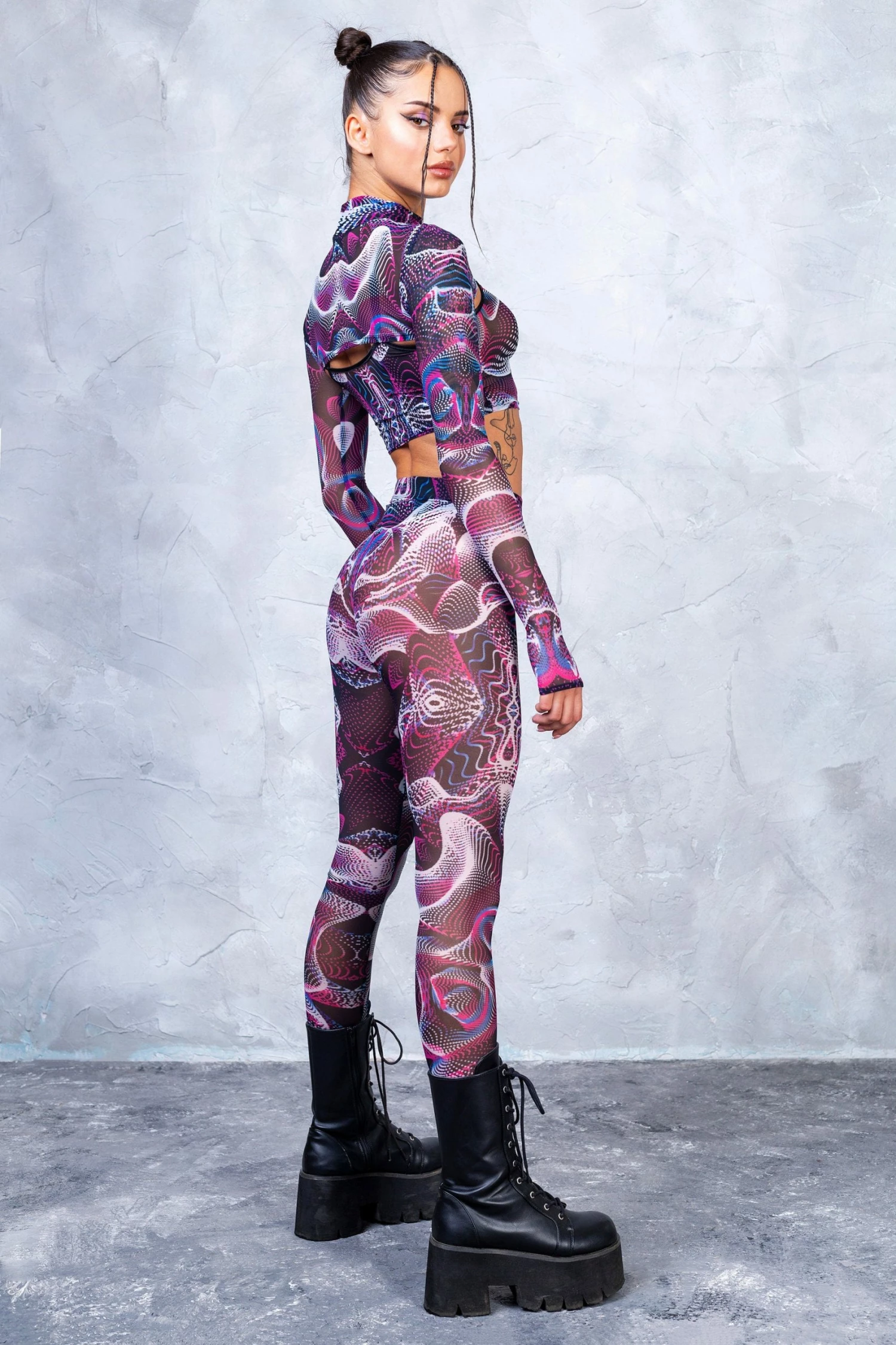 Outlet 🛒 Badinka Vapor Trance Magenta Mesh Leggings 🔔 7 Outlet 🛒 Badinka Vapor Trance Magenta Mesh Leggings 🔔 - Image 5