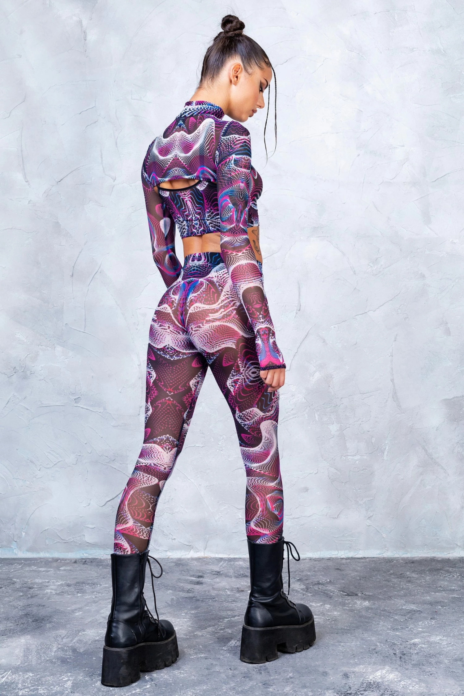 Outlet 🛒 Badinka Vapor Trance Magenta Mesh Leggings 🔔 5 Outlet 🛒 Badinka Vapor Trance Magenta Mesh Leggings 🔔 - Image 3